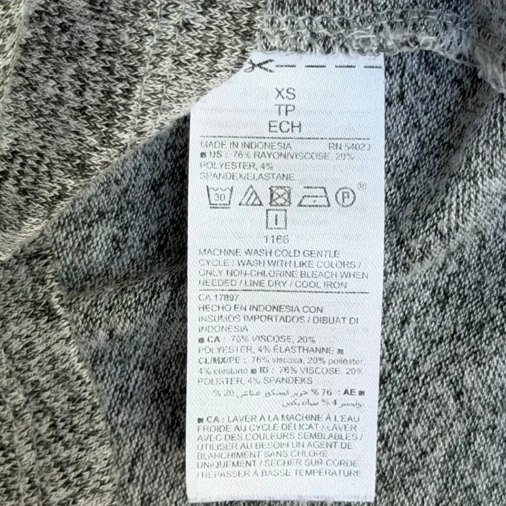 Old Navy Womens Gray Marled Knit Long Sleeve Pocket Top High-Low Hem XS
